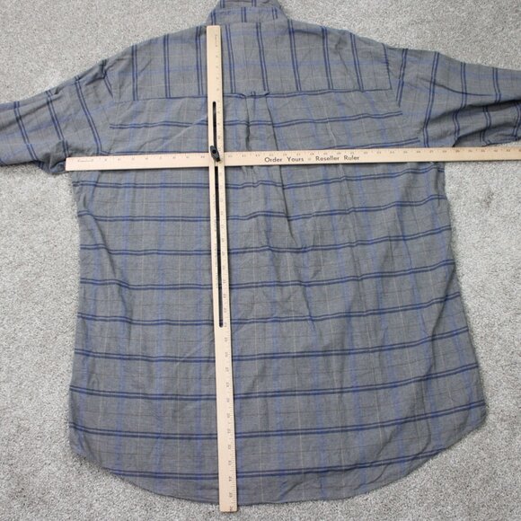 GANT Shirt Mens XLT Gray/Blue New Haven Oxford 100% Cotton Long Sleeve Button - Picture 10 of 13